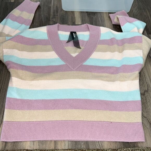 NAADAM striped cashmere v neck sweater - Picture 3 of 7